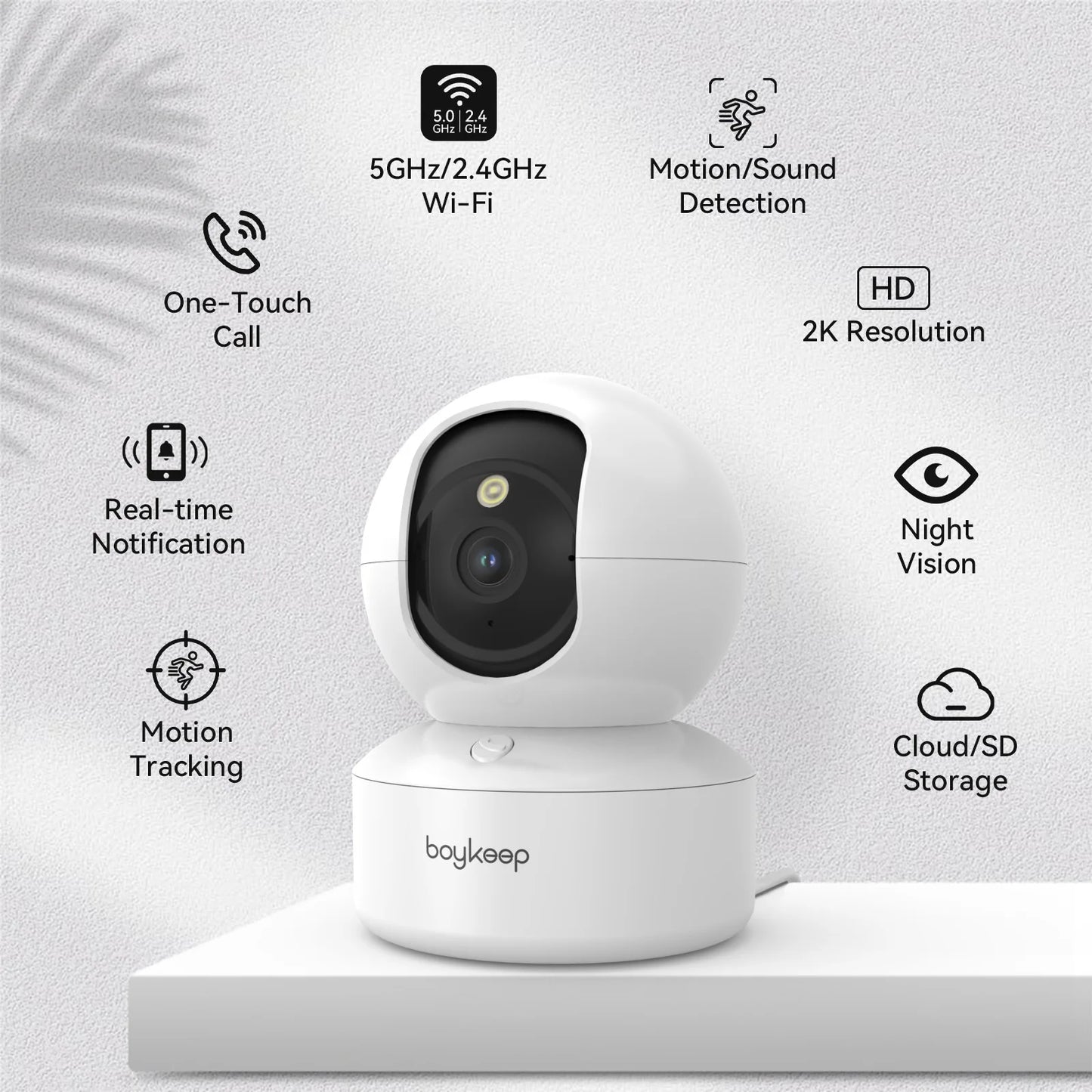 BoyKeep 3MP 5G/2.4GHz WiFi Indoor Home Security IP SMART CAMERA FOR PET AND BABY