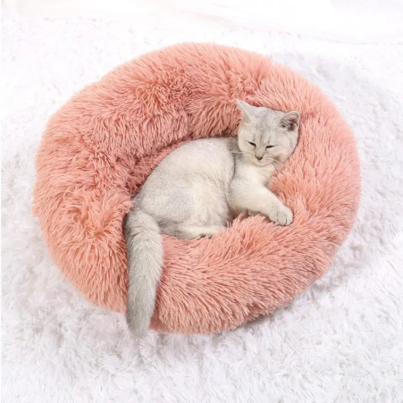 Cozy Circular Pet Bed for Cats & Dogs