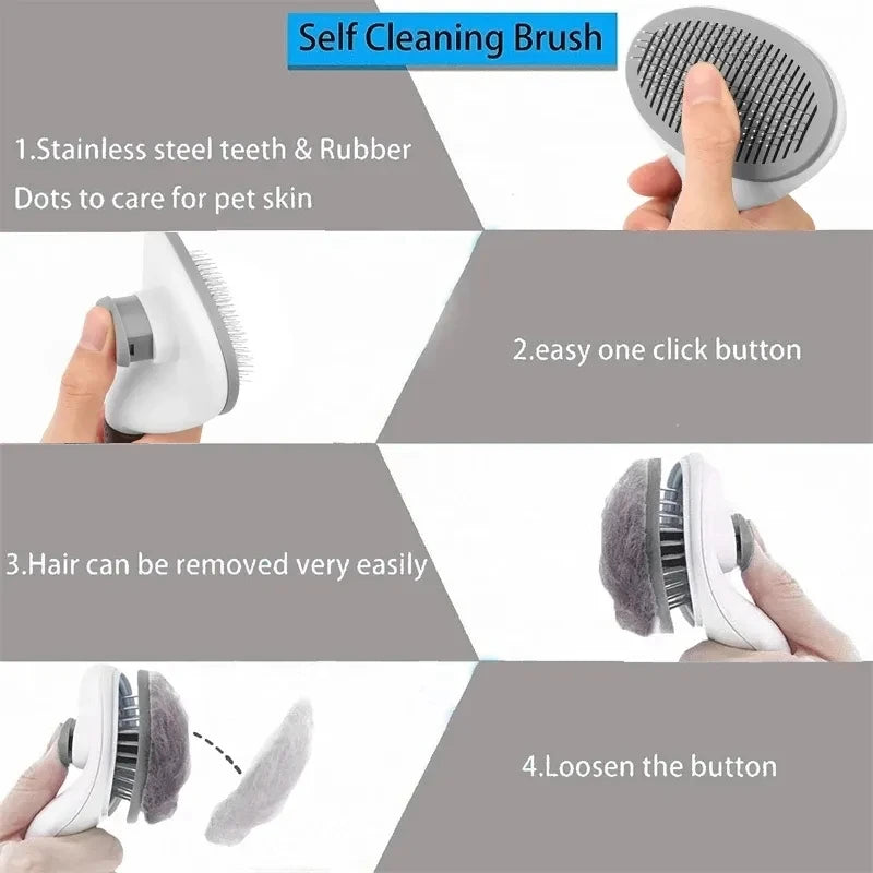 Self-cleaning Pet Hair Remove Comb for Dog and Cat