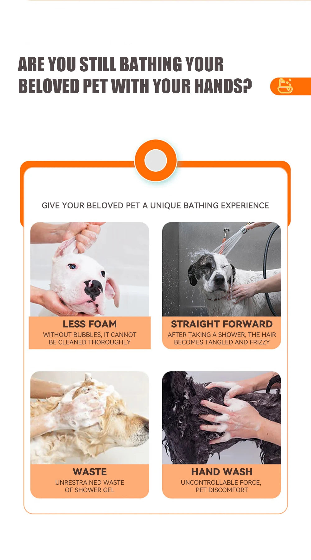 Dog Bathing Brush & Shampoo Dispenser – Soft Silicone Massage & Grooming Tool for Dogs & Cats