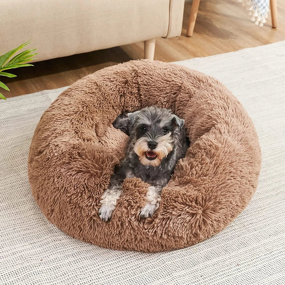 Cozy Circular Pet Bed for Cats & Dogs