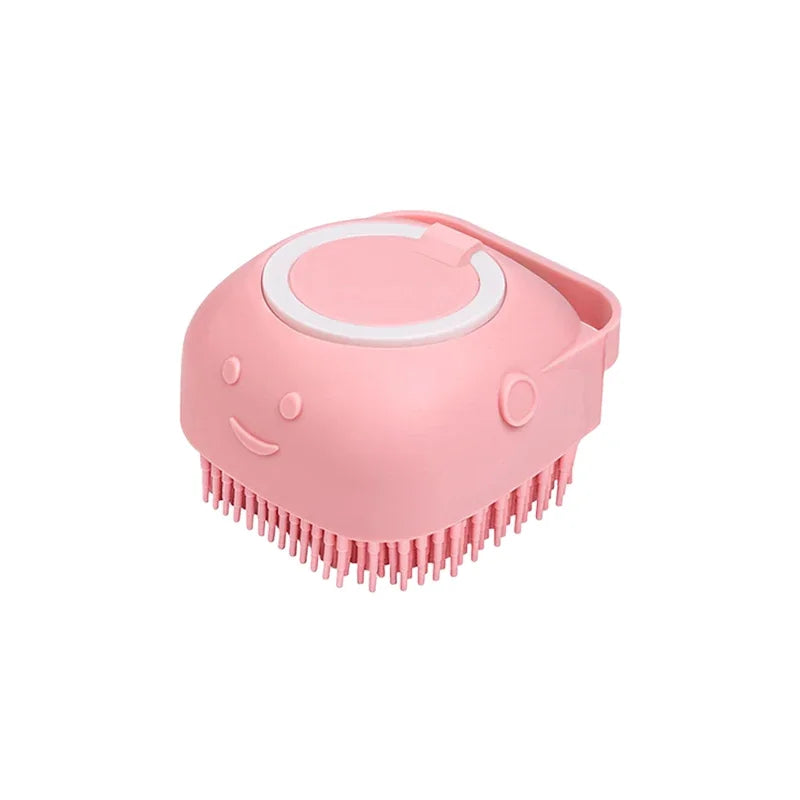 Dog Bathing Brush & Shampoo Dispenser – Soft Silicone Massage & Grooming Tool for Dogs & Cats