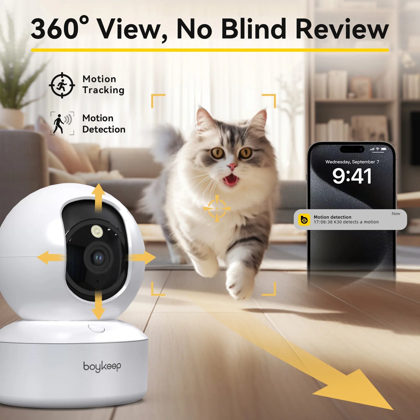 BoyKeep 3MP 5G/2.4GHz WiFi Indoor Home Security IP SMART CAMERA FOR PET AND BABY