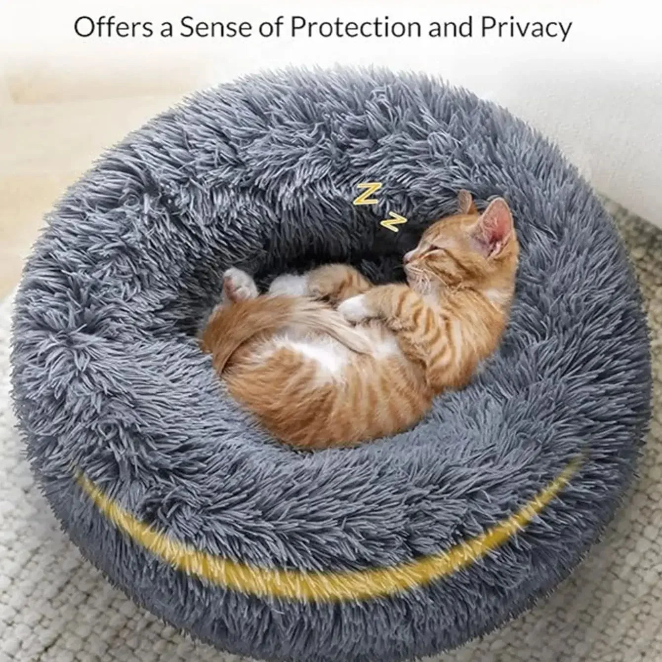 Cozy Circular Pet Bed for Cats & Dogs